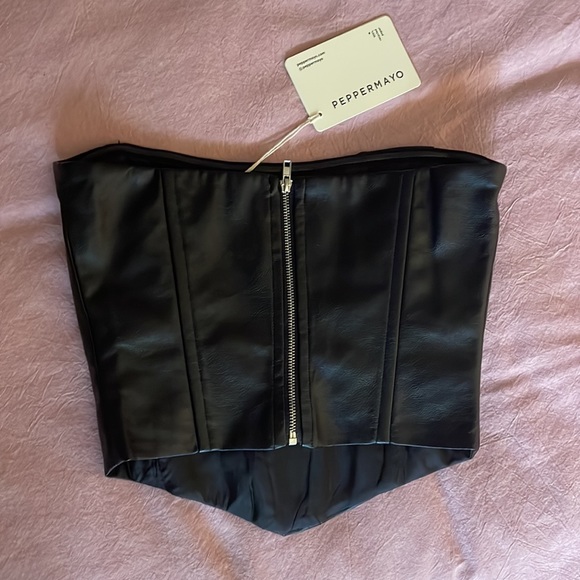 Peppermayo Run the Show PU Bustier Top - Picture 8 of 8